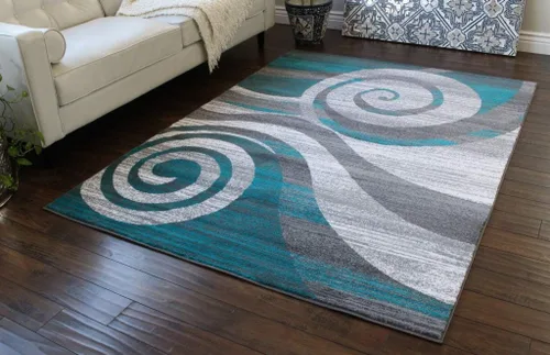 Miniatura 15 de Masada Rugs, Stephanie Collection 1103 - Alfombra de área moderna y contemporánea, color rojo, gris y blanco (2 pies 4 pulgadas x 11 pies), largo