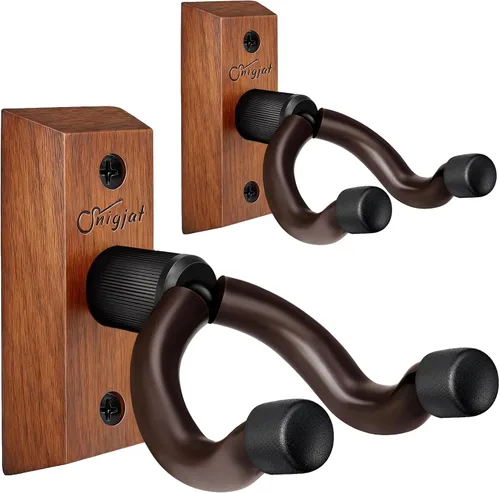 Miniatura 14 de SNIGJAT Soporte de Pared para Guitarra Paquete de 2, Gancho Colgador de Pared para Guitarra con Tornillos, Colgador de Montaje de Madera Dura