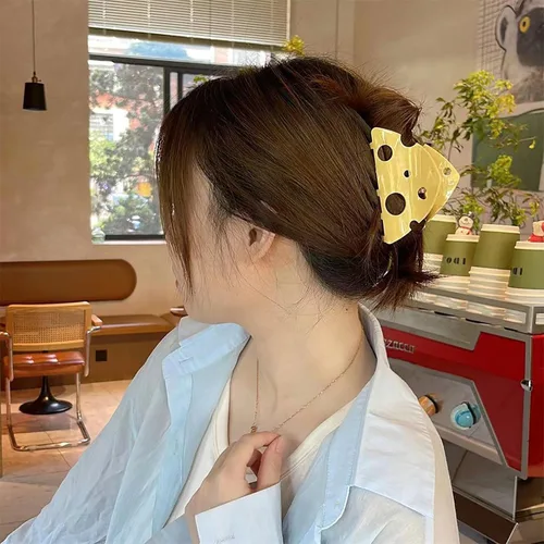 Miniatura 7 de Pinzas de garra de queso, lindas pinzas para el pelo de queso, pinzas de mandíbula para el pelo de postre, pinzas para el cabello con forma de S4