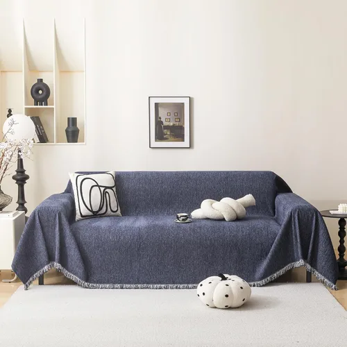 Miniatura 28 de MEETSKY Funda Negra de Silla de Tamaño Grande, Funda de Chenilla para Sillón/Sofá de 1 Cojín para Perro, Fundas de Sofá Protector de Muebles