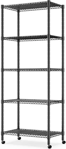 Miniatura 9 de Simple Deluxe - Estantería resistente de almacenamiento de 5 estantes, capacidad de carga de 1250 libras, 29.92" de profundidad x 13.98" de ancho x