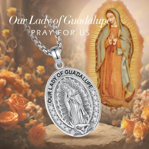 Miniatura 8 de Vito Collar de plata de ley 925 para mujeres y hombres, San Benito, crucifijo, Caravaca, San Cristóbal, San Judas, medalla patronal, amuleto