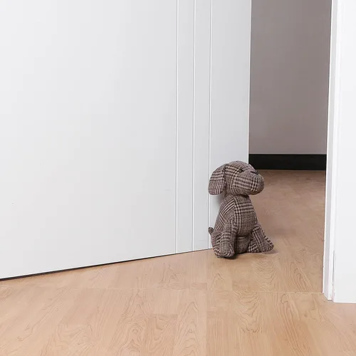Miniatura 8 de Lindo tope decorativo para puerta para piso de casa y oficina, topes de puerta de tela con animales, protectores de pared pesados, perrito a cuadros