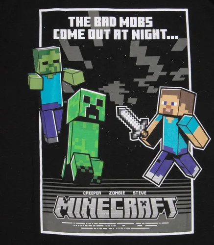 Miniatura 3 de Minecraft, camiseta de manga corta de ajuste regular para niños