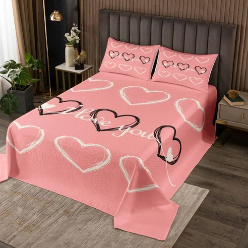 Miniatura 7 de Erosebridal Colcha romántica con diseño de vaca, diseño de corazón rojo, árbol de San Valentín, diseño de árbol de San Valentín, diseño floral