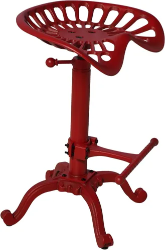 Miniatura 7 de Taburetes de bar con asiento de tractor vintage, rústico, de 20 a 27 pulgadas, altura ajustable, silla de isla de cocina, asiento giratorio