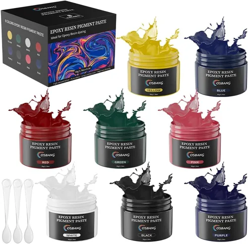 Pastas de pigmento de 8 colores para resina epoxi, pigmento de color de resina epoxi de 1.76 oz/50 g, tinte de resina opaco, pigmento de resina para