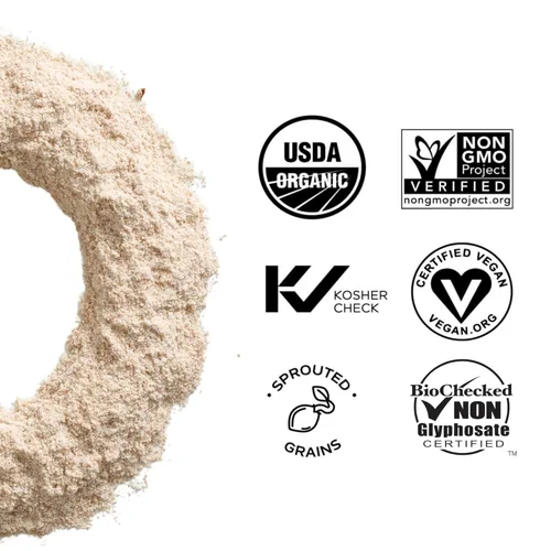 Miniatura 3 de One Degree Organics Harina de trigo integral germinada, sin glifosato, USDA orgánica, grano entero, alto en fibra, sin OMG, vegano, kosher