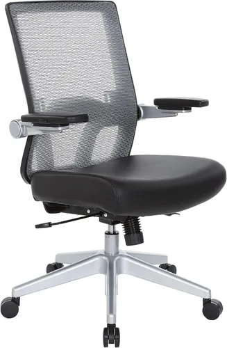 Miniatura 16 de Space Seating Serie 867 Silla de gerente ajustable con respaldo de malla transpirable, soporte lumbar y brazos abatibles acolchados, asiento de tela