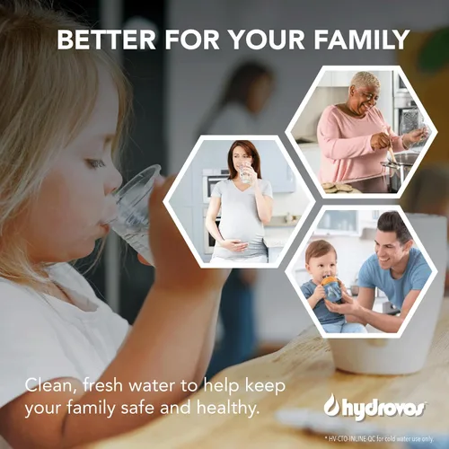 Miniatura 7 de HYDROVOS Filtro de agua en línea para refrigerador, máquina de hielo, sistema de ósmosis inversa, conexión rápida a presión de 1/4 pulgadas, filtro
