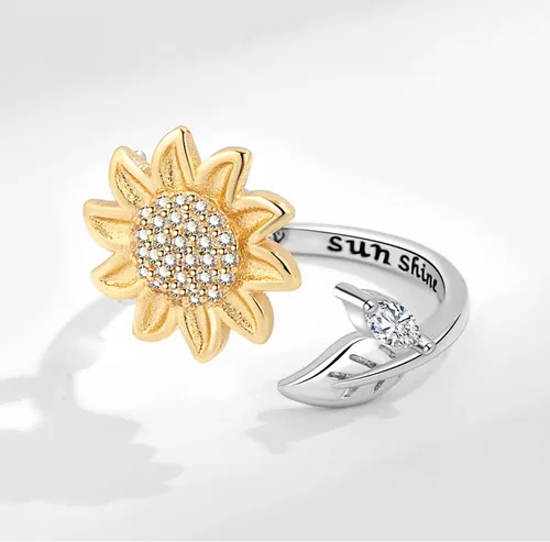 Miniatura 73 de Anillo de plata 925, anillos de plata ajustables para mujer, anillos de pulgar abiertos, anillos de circonio, anillos ajustables, anillos abiertos