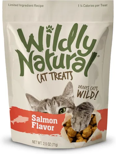 Wildly Natural Golosinas para gatos, 2.5 onzas, sabor a salmón
