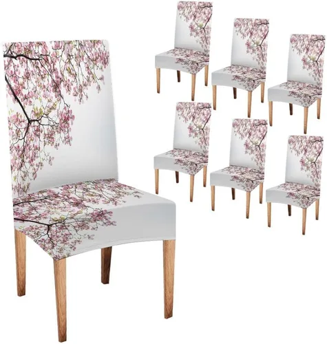 Miniatura 48 de CAPSCEOLL Juego de 4 fundas elásticas para sillas Parsons de color marrón y gris, universales, extraíbles y lavables, fundas de asiento protectoras