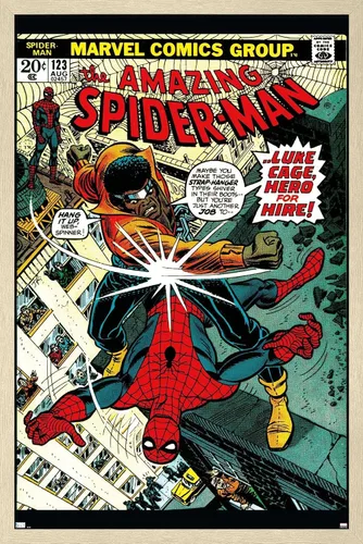Miniatura 7 de Trends International Marvel Comics Amazing Spider-Man #123 - Póster de pared, 22.4 pulgadas de largo x 14.7 pulgadas, versión enmarcada en caoba