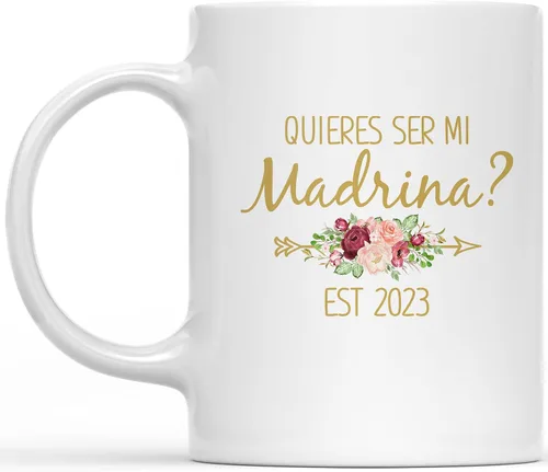 Quieres Ser Mis Padrinos De Bautizo Madrina Regalos En Español Madrina Propuesta Quieres Ser Mi Madrina Padrino Taza De Café Padrinos De Bautizo