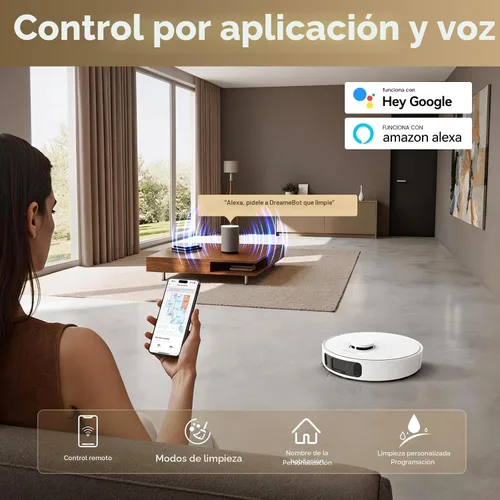 Miniatura 7 de DREAME Govac 401 Robot Aspirador y Trapeador Combo, 100 días de aspiradora robótica autovaciante, succión de 15,000 Pa, lavado automático