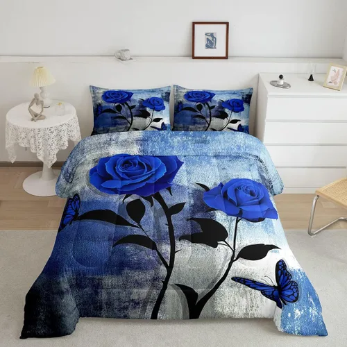 Miniatura 27 de Erosebridal Juego de ropa de cama turquesa tamaño individual para niños y niños, color verde azulado y gris degradado para niñas y adultos, relleno