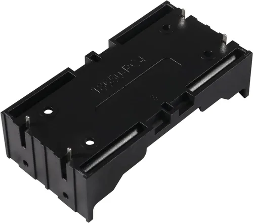 Miniatura 5 de 6 unids 18650 caja de batería titular 2 ranuras x 3.7 V 18650 caja de almacenamiento de batería, en paralelo negro baterías clip caja con pin