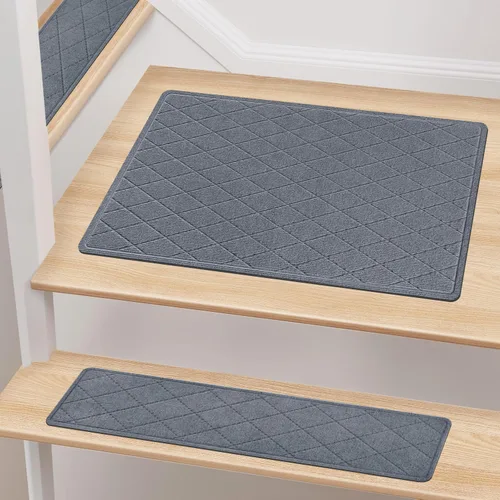 Miniatura 29 de Stair Treads with Landing Rug for Wooden Steps Indoor, Peel and Stick Stair Treads Matching-Mat 20"X32" Stair Landing Slip Resistant Polyester Stair
