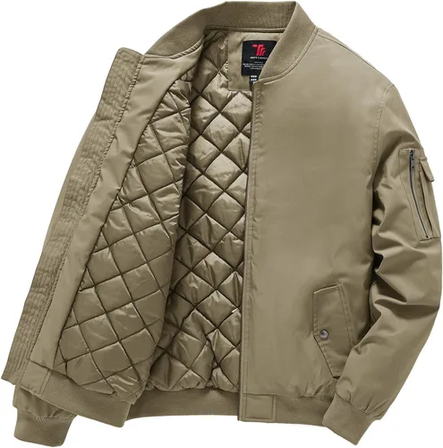 Miniatura 12 de Gopune - Chaqueta bomber para hombre, cortaviento, cálida, resistente al agua, rompevientos, abrigo de invierno, chaquetas acolchadas