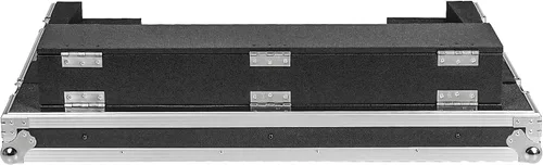 Miniatura 5 de Sound Town ATA Estuche de Mezclador de Madera Contrachapada con Protección de Espuma Interior, Casa de Perro y Ruedas con Respaldo para Consola
