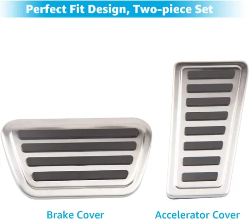 Miniatura 2 de Motrobe Fundas de pedal para Dodge Ram 1500 2019-2026, accesorios antideslizantes, aleación de aluminio, freno de gas, acelerador de combustible