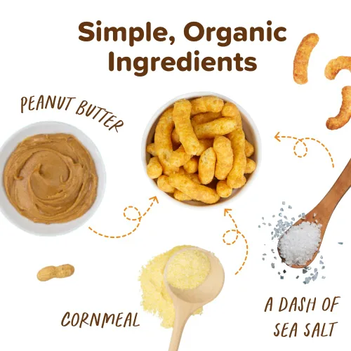 Miniatura 5 de Puffworks Baby Organic Peanut Butter Puffs, perfecto para la introducción temprana del maní, proteína a base de plantas, USDA orgánico, sin gluten