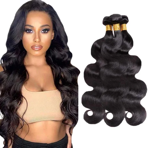 1B Bundles Human Hair Body Wave Human Hair Bundles 30 32 34 Inch Unprocessed Virgin Natural Black Body Wave Bundle Human Hair Extensions 50 Gram Per