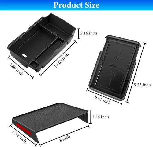 Miniatura 7 de YPHUIKI 2 piezas Organizador de consola central compatible con Honda CR-V 2023 2024 2025 2026, accesorios para CR-V híbrido deportivo, caja
