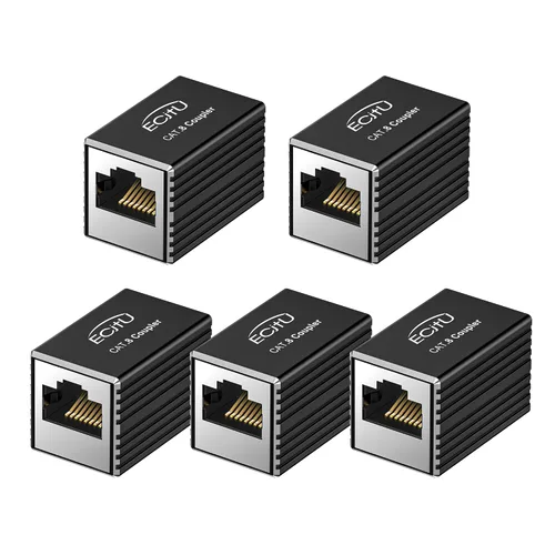 Miniatura 9 de Acoplador RJ45, paquete de 2 adaptadores Ethernet hembra a hembra, adaptador extensor de cable Ethernet, modular recto de 8 pines, conector de red