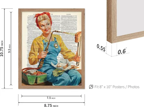 Miniatura 3 de Poster Master Póster de Arte del Diccionario - Impresión Retro de Mujer Soldadora - Arte de Sándwich de Queso a la Parrilla - Regalo para Ella