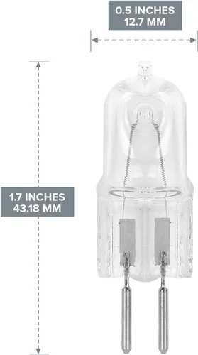 Miniatura 3 de Paquete de 10 unidades transparentes regulables T4 Q35/GY6.35/CL/120V GY6.35 JCD 35 W 35 W 120 voltios bombilla halógena eléctrica cera fusión