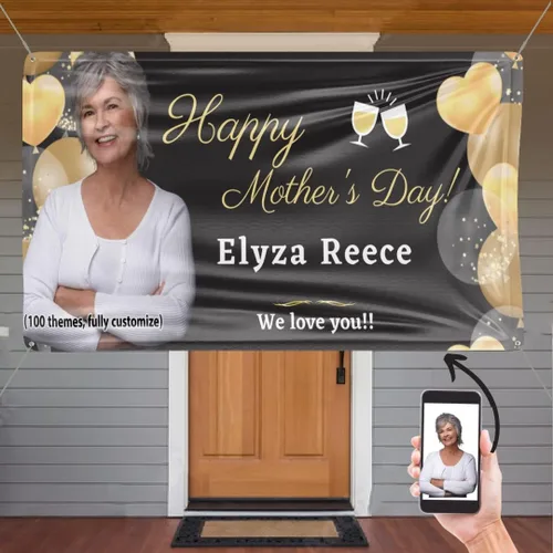 / Cartel de feliz día de la madre, pancarta personalizada para el día de la madre, decoración de fiesta, fiesta del día de la madre, regalo del día