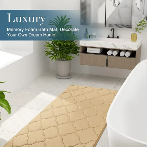 Miniatura 7 de OLANLY Alfombra de baño de espuma viscoelástica de 30 x 20 pulgadas, ultra suave y absorbente, antideslizante, cómoda, lavable a máquina, para suelo