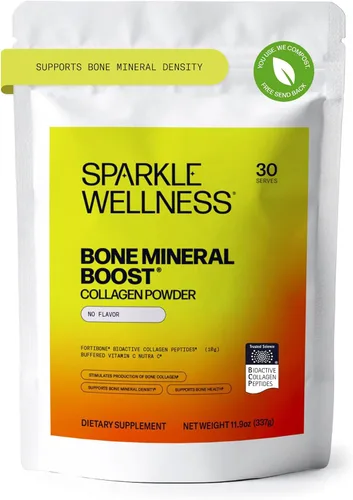 Miniatura 13 de Sparkle Wellness Bone Mineral Boost (naranja) [30 porciones] Suplemento de colágeno en polvo Péptidos de colágeno bioactivos FORTIBONE