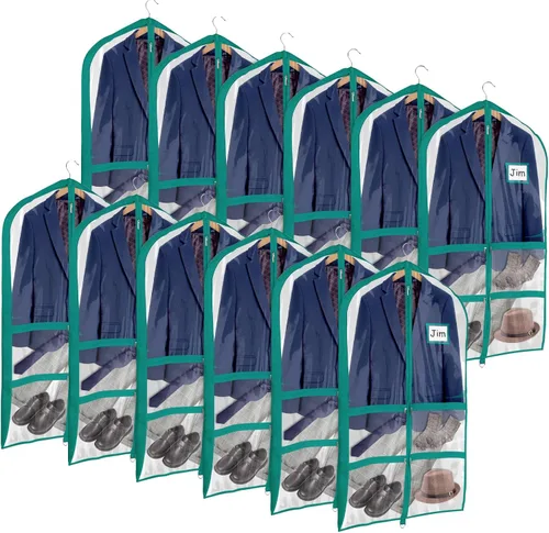 Miniatura 13 de Univivi Bolsas de PVC transparente para disfraz de baile, bolsa de ropa de 35 pulgadas para competiciones de baile, con 3 bolsillos separados