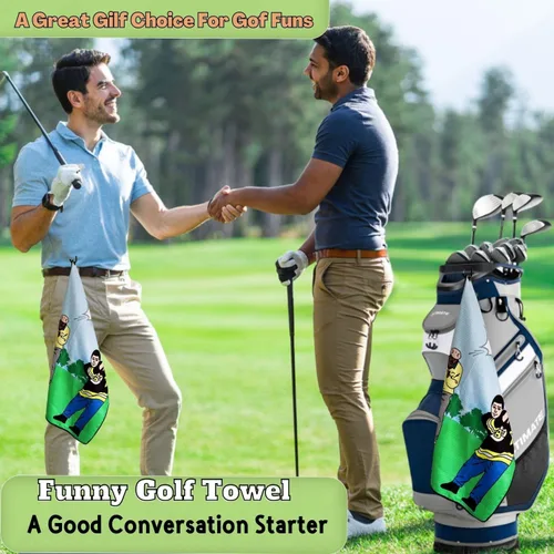 Miniatura 6 de Toalla de golf divertida, toallas de golf impresas para bolsas de golf con clip, regalo de golf para hombres, esposo, novio, papá, regalos