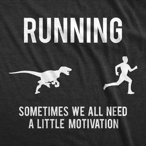 Miniatura 2 de Mens Running Motivation Raptor Chase T Shirt Funny Dinosaur Tee Nerdy Graphic