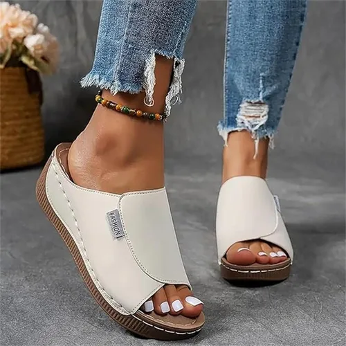 Miniatura 5 de Sandalias ortopédicas para mujer con soporte para el arco, cómodas sandalias ortopédicas de verano White