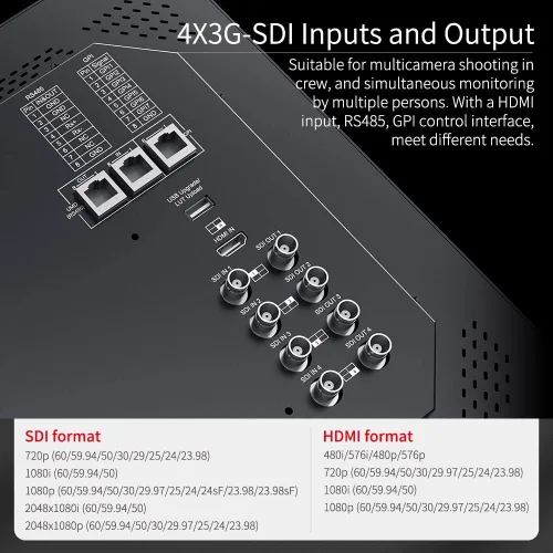 Miniatura 5 de ATEM173S Monitor de producción de multicámara de 17.3 pulgadas con forma de onda 3D LUT HDR HDMI 4X SDI entrada salida Full HD 1920x1080 GPI Control