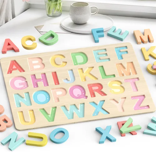 Miniatura 3 de Zeoddler - Rompecabezas del alfabeto, rompecabezas de formas ABC para niños, juguetes educativos para niños pequeños, actividades de aprendizaje