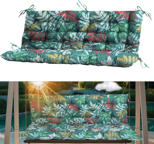 Miniatura 60 de Cojín para columpio de 2-3 plazas, cojines para exteriores con respaldo grueso de 4 pulgadas, almohadilla antidecoloración impermeable para jardín