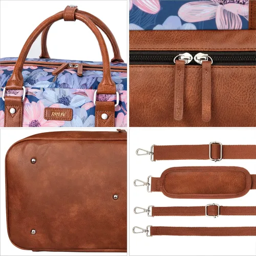 Miniatura 31 de IBFUN Bolsas de fin de semana para mujer, bolsa grande de lona para viaje, bolsa de viaje con compartimento para zapatos, 21 pulgadas, juego de 3