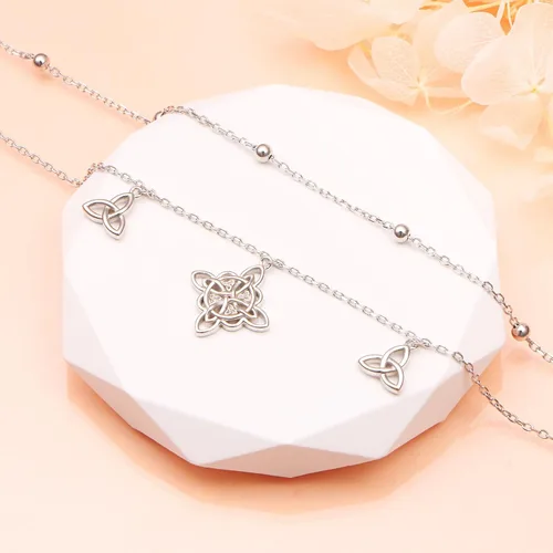 Miniatura 6 de Tobilleras para mujer de plata de ley S925 ajustable, pulsera de tobillo para pie de playa, regalo de joyería