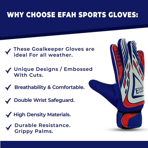 Miniatura 5 de Guantes de portero de fútbol para niños y jóvenes, guantes de portero de fútbol con agarres fuertes Azul/Blanco