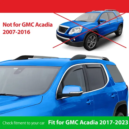 Miniatura 3 de Goodyear Deflectores de ventana de canal inastillables para GMC Acadia 2017-2023, protectores de lluvia, viseras de ventana para automóviles