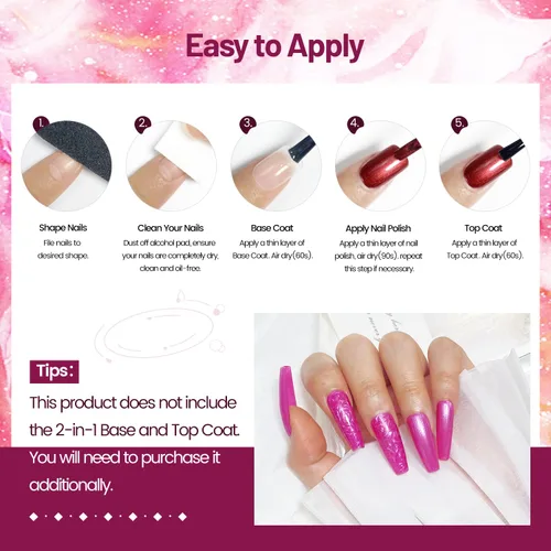 Miniatura 7 de OpenLive Juego de esmalte de uñas de gel de 10 ml, 6 colores con purpurina, rosa, rojo, rosa brillante, morado intenso, serie de esmalte de uñas