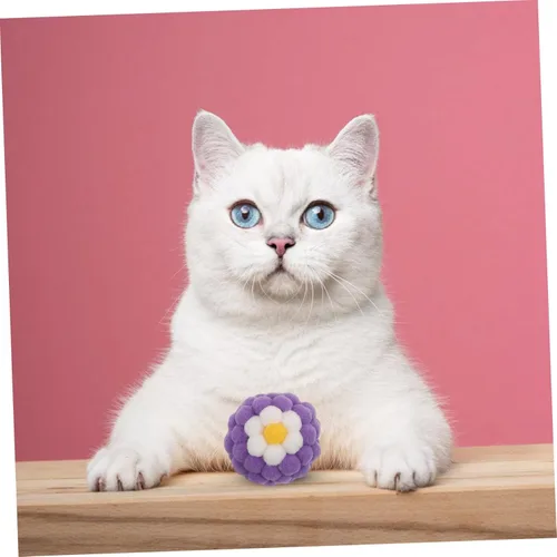 Miniatura 6 de Happyyami 10pcs Cat Balls with Built-in Bells Soft Colorful Fuzzy for Indoor Cats and Small Dogs Sturdy Interactive Chewing to Stimulate Hunting
