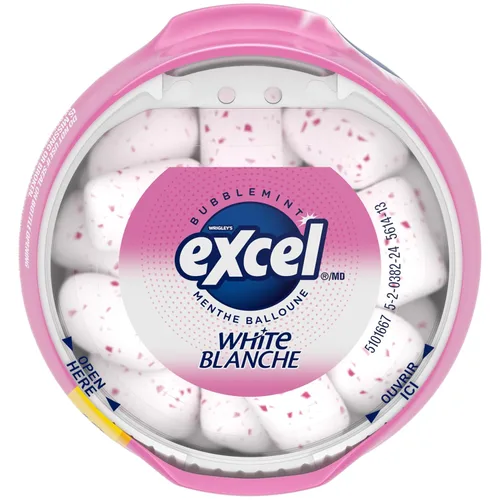 Miniatura 6 de Excel White Goma de mascar sin azúcar, Bubblemint, botella de 60 piezas, 6 quilates {Importado de Canadá}