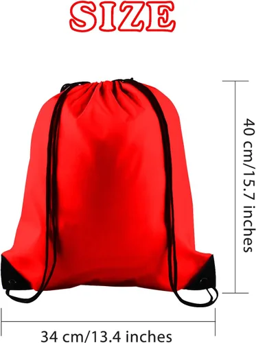 Miniatura 2 de KUUQA Mochila con cordón de 60 piezas, Rojo -, Mochila con cordón